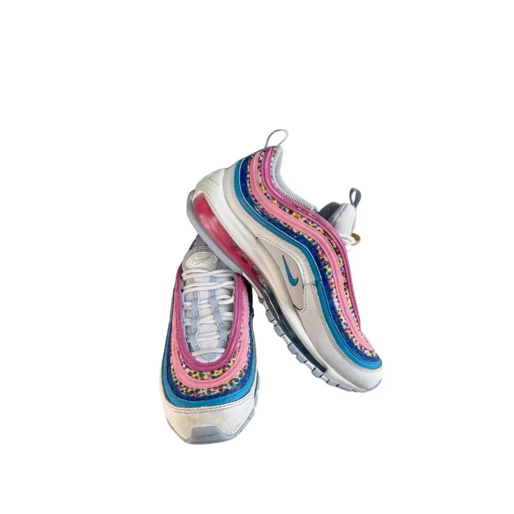 Nike Air Max 97 SE (GS) Shoes White Active Fuchsia Sneaker Special Edition 5Y
